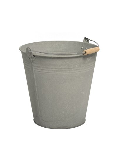 Mega Collections Zinc Old Look Bucket Wooden Handle D25H22