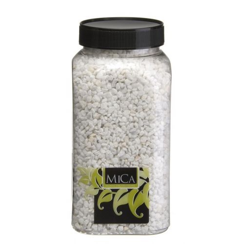 Mica Decorations decoratie gravel - wit - H16 x  Ø7,5 cm - afbeelding 1