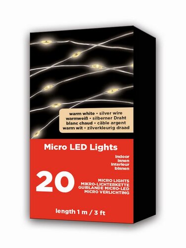 Lumineo Micro led strin zilver/warm wit 95cm-20L - afbeelding 3