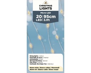Lumineo Micro led strin zilver/warm wit 95cm-20L - afbeelding 1