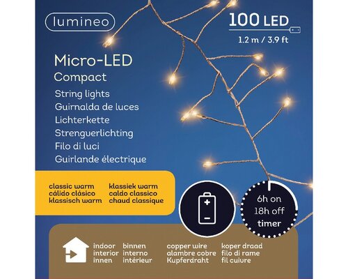 Lumineo special lights Micro led compa koper/klassiek warm 120c - afbeelding 1