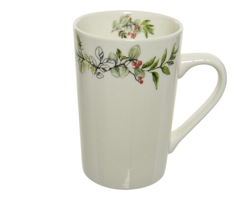 Mok porselein wit/kleur(en) dia6.70-H12.00cm