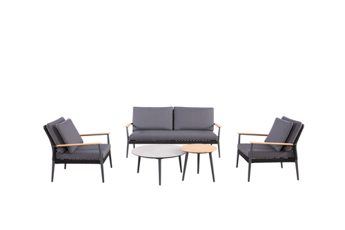 Moleto lounge set (5-dlg), antraciet