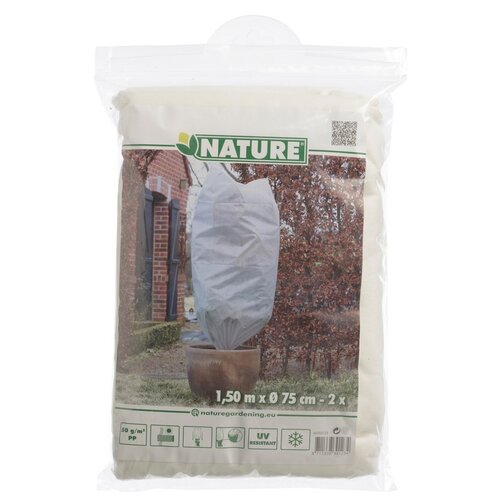 NATURE Winterafdekhoes koord h1.50d0.75m wit - afbeelding 2
