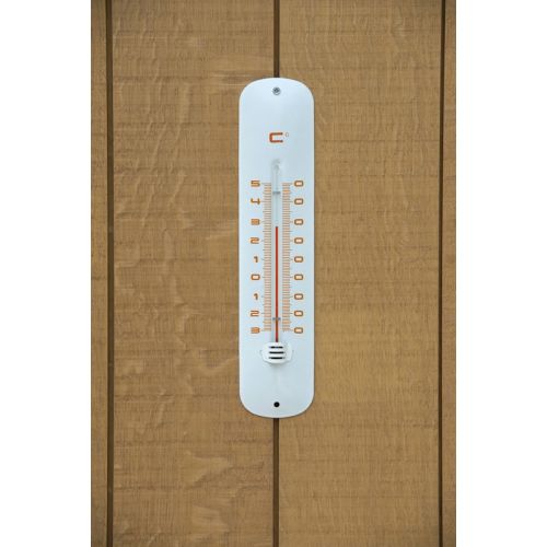 Outside living Muurthermometer metaal wit h30cm - afbeelding 2