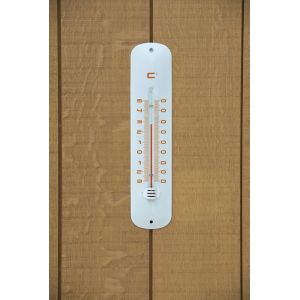 Outside living Muurthermometer metaal wit h30cm - afbeelding 2