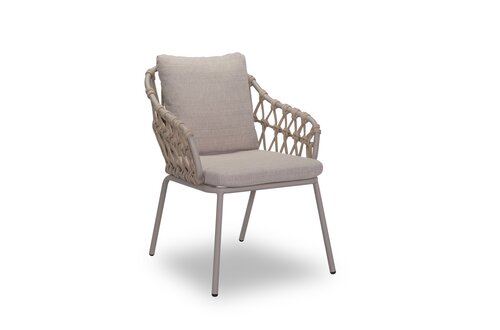 Own Living Alban dining stoel, Sandy beach, Frame ALU Pearl