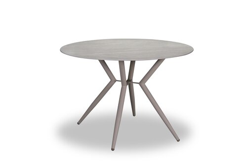 Own Living Dixon dining tafel dia. 110cm, Frame ALU Pearl, Sintered stone