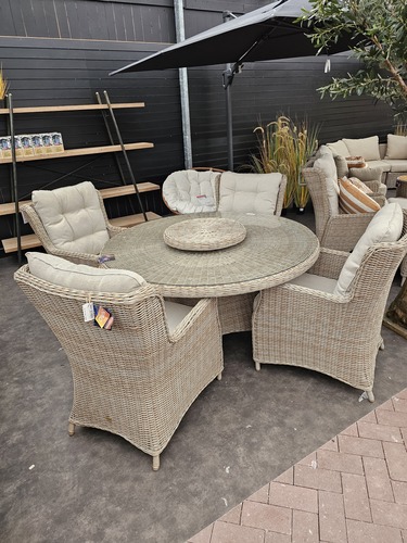 Own Living Ferro tafel 150cm incl. Lazy Suzan, Mexican sand