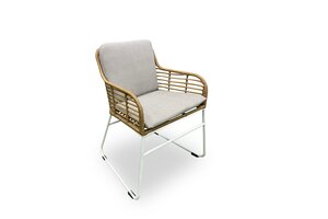 Own Living Kathy dining stoel, Bamboo, Wit onderstel