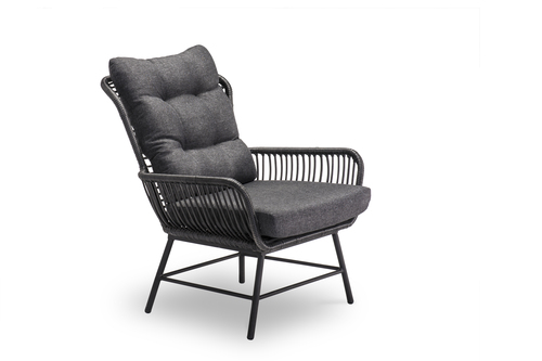 Own Living Pia relax stoel met Pia hocker Charcoal - afbeelding 1