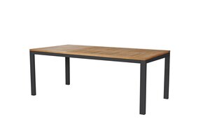 Stefano dining tafel 180x90cm, antraciet - teak - afbeelding 1