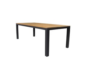 Stefano dining tafel 180x90cm, antraciet - teak - afbeelding 2