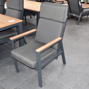 Own Living Stefano XL dining stoel verstelbaar, Antraciet - Teak