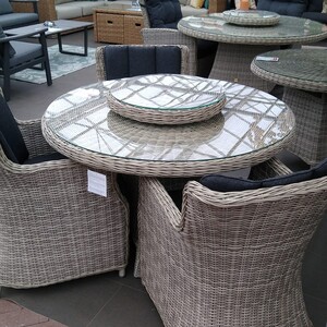 Own Living Tartano tafel 120cm incl. Lazy suzan Off white - afbeelding 4
