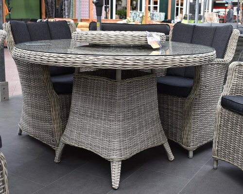 Own Living Tartano tafel 120cm incl. Lazy suzan Off white - afbeelding 3