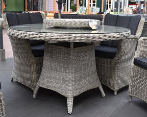 Own Living Tartano tafel 120cm incl. Lazy suzan Off white - afbeelding 3