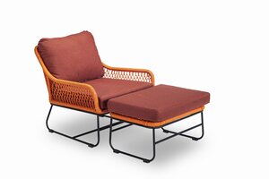 Own Living Zita lounge stoel incl. hocker Terra