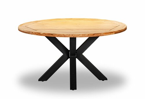 Own Living Palma tafel rond 140cm, Anthra, Teak top - afbeelding 1