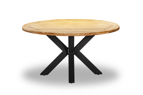 Own Living Palma tafel rond 140cm, Anthra, Teak top - afbeelding 2