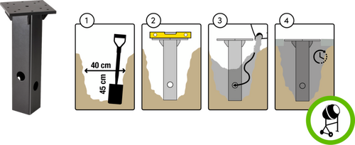 Platinum In-ground base concrete parasolvoet - afbeelding 4