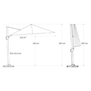 Platinum parasol Beaufort premium 320x320 - afbeelding 3