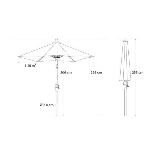Platinum parasol Riva 250x250 antraciet - afbeelding 7