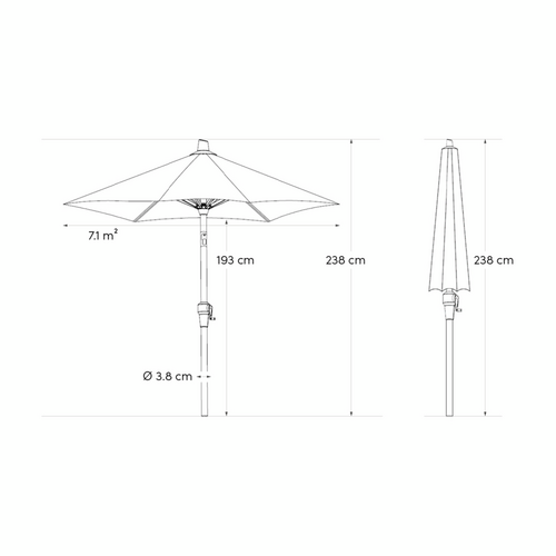 Platinum parasol Riva ø300 lichtgrijs - afbeelding 11
