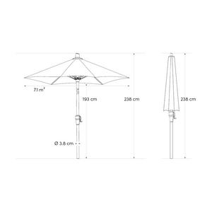 Platinum parasol Riva ø300 lichtgrijs - afbeelding 11