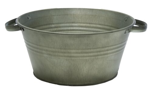 Mega Collections Zinc Vintage Green Con. Low w/handle D30H14