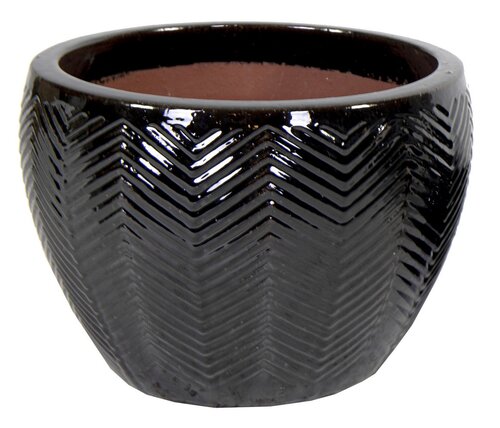 Mega Collections Portly Egg Fishbone Shiny Black D21H14