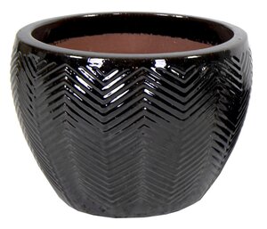 Mega Collections Portly Egg Fishbone Shiny Black D21H14