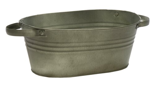 Mega Collections Zinc Vintage Green Oval Low w/handle L25W18H11