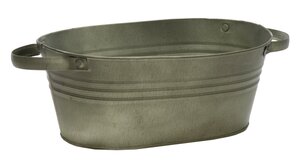 Mega Collections Zinc Vintage Green Oval Low w/handle L29W21H12.5
