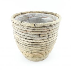Van der Leeden pot rond ballon streep d15h14cm - afbeelding 1