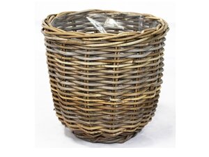 Van der Leeden Pot rotan grijs d36h35cm