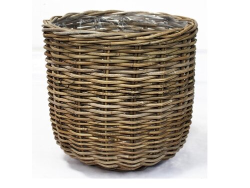 Van der Leeden Pot rotan grijs d43h40cm
