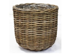 Van der Leeden Pot rotan grijs d43h40cm