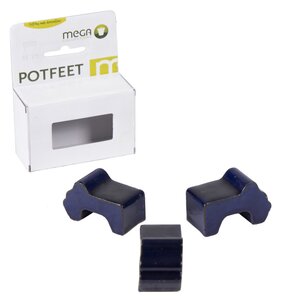 Mega Collections Glazed Potfeet Blue Box of 3PCS