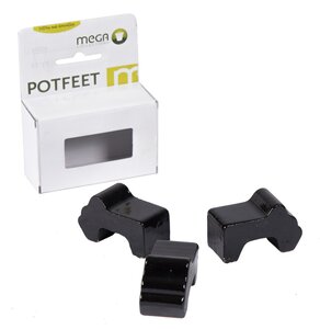 Mega Collections Glazed Potfeet Shiny Black Box of 3PCS