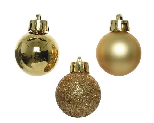 Decoris Kerstballen polystyreen - licht goud - Ø 3 cm - afbeelding 3