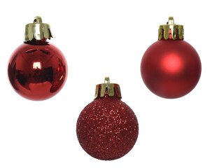 Decoris Kerstballen polystyreen - kerstrood - Ø 3 cm - afbeelding 2