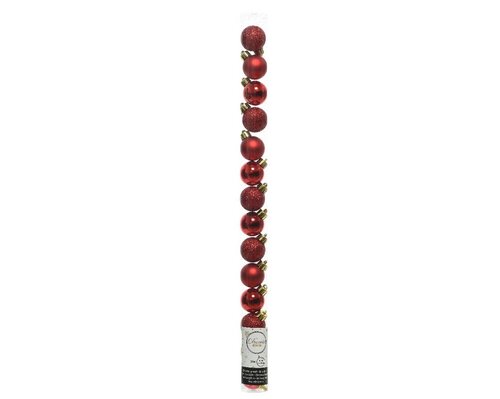 Decoris Kerstballen polystyreen - kerstrood - Ø 3 cm - afbeelding 1