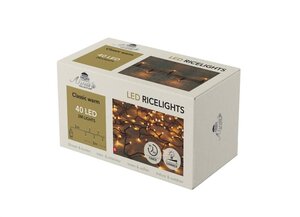 Rijstverlichting – 40 LED – 2 m – binnen en buiten – met timer – dimbaar - afbeelding 1