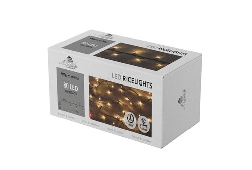 Rijstverlichting – 80 LED – 4 m – warm wit – binnen en buiten – met timer – dimbaar - afbeelding 1