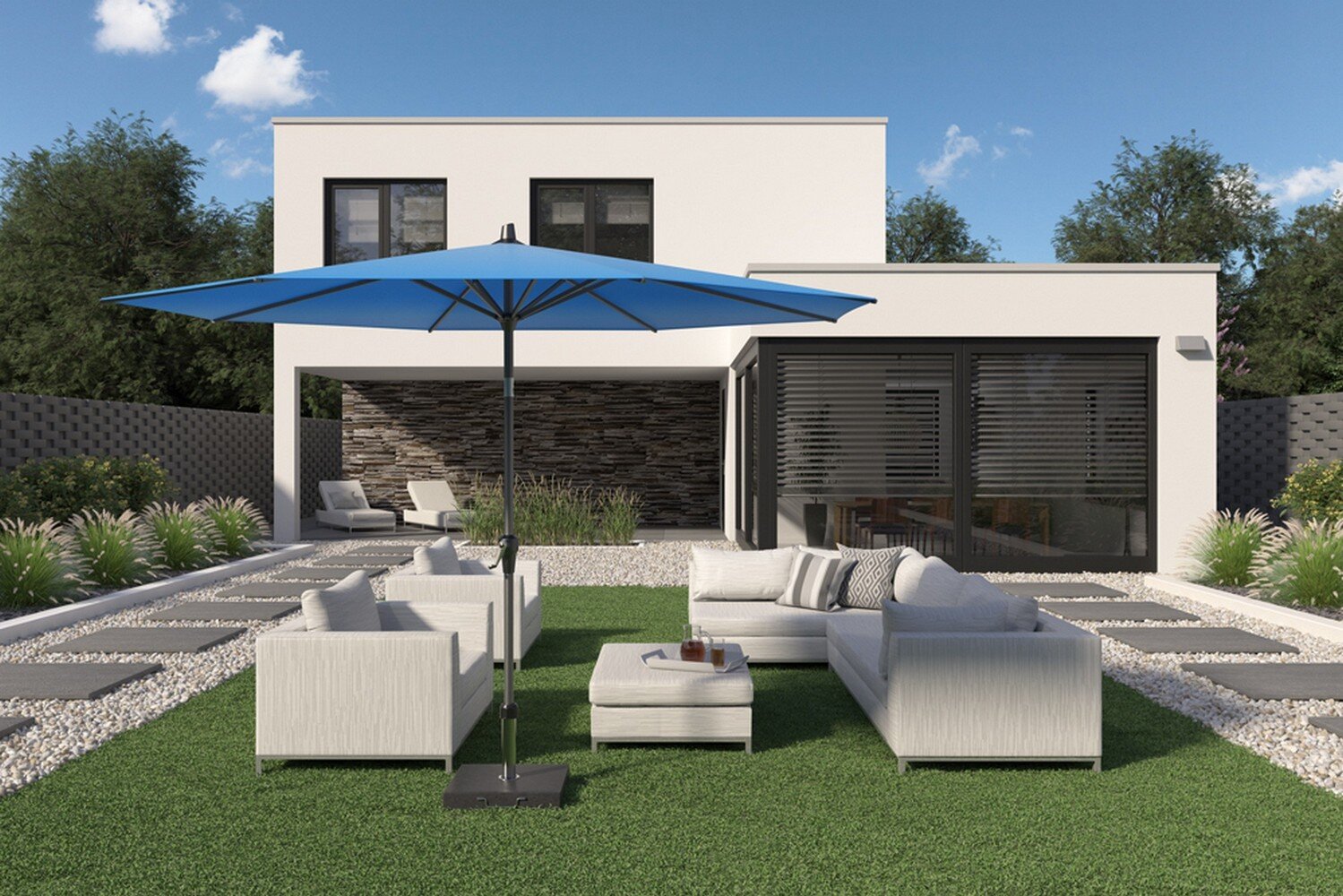 Platinum parasol Riva olijf -