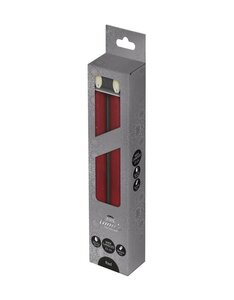 Rustieke LED-dinerkaars van was – bewegende vlam – rood – hoogte 23 cm – op batterijen – met afstand - afbeelding 1