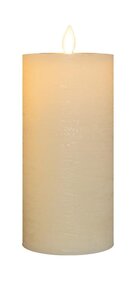 Rustieke LED-stompkaars van was – bewegende vlam – ivoor – 15 × 7.5 cm – oplaadbaar – met afstandsbe - afbeelding 2