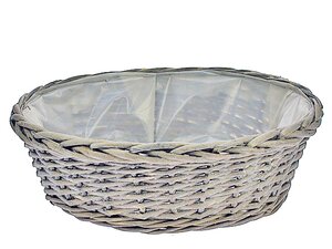 Van der Leeden Schaal wilg d37h12cm grijs