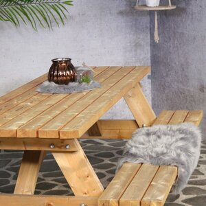 Sens (S&S) Picknickbank Bokito 220 cm., dikte hout 4,2cm FSC mix credit - afbeelding 7
